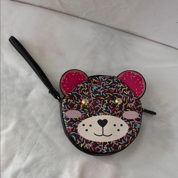 Betsey Johnson Other - Betsey Johnson Black and Pink Bear Wristlet